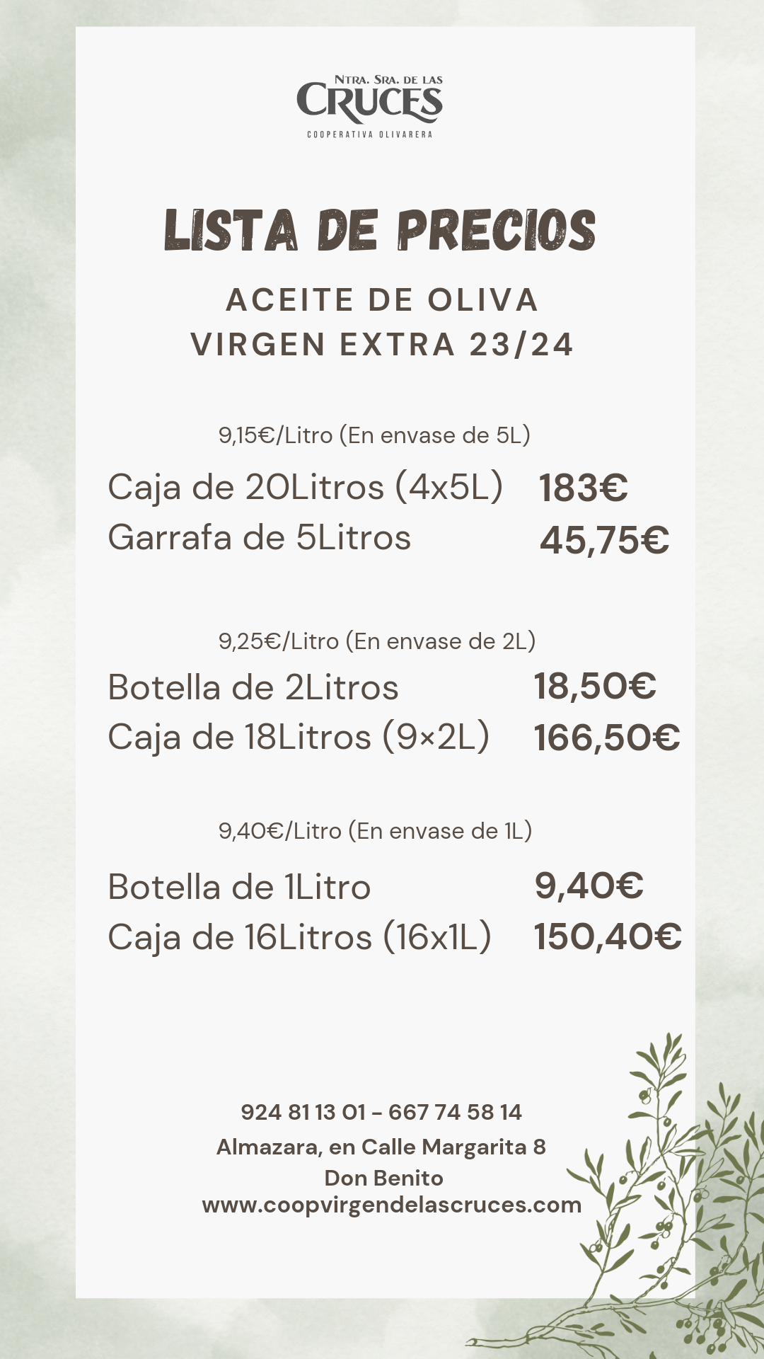 LISTA DE PRECIOS